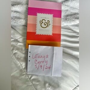 NIB Archer & Olive Pink Ice Cream Dot Grid Hardcover Linen Journal Notebook